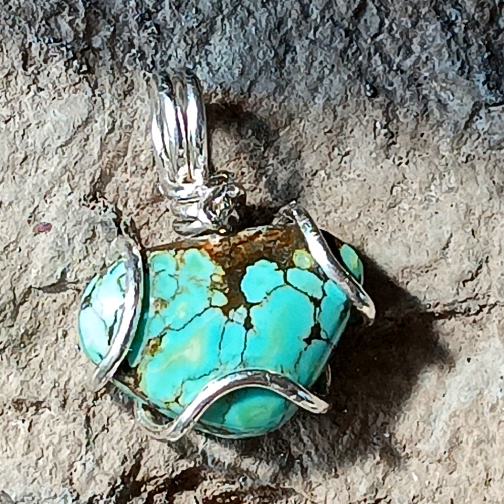 Turquoise Pendant Sterling Silver - Picture 8 of 12